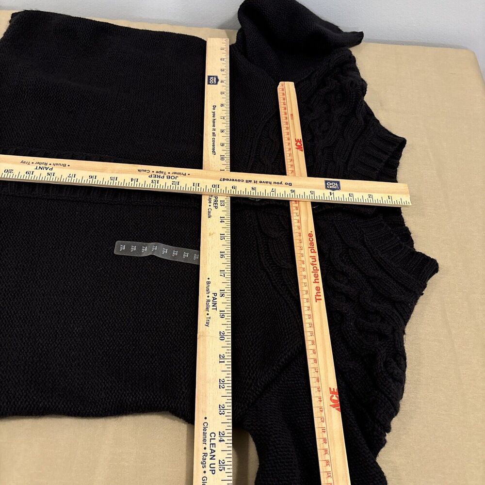 St. John’s Bay Women 3/4 Sleeve Knit Cardigan Sweater XL Black 3 Button Open - Picture 7 of 9